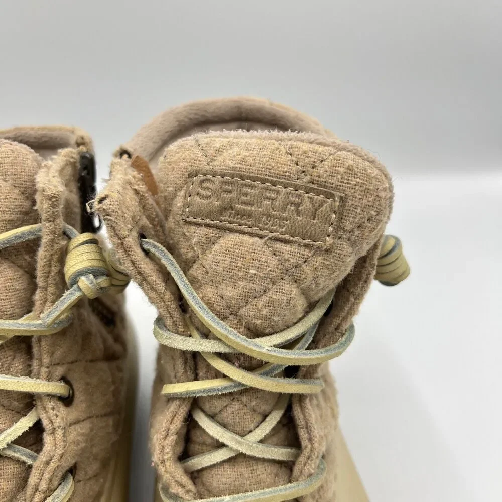 Sperry Saltwater Waterproof Rubber Duck Rain Boots Size 8M Quilted Oyster